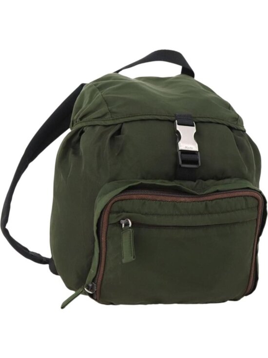 PRADA Handbags - PRADA Backpack Nylon Green Silver